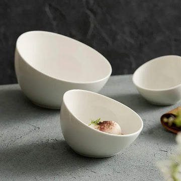 Modern Angled Ceramic Serving Bowl
