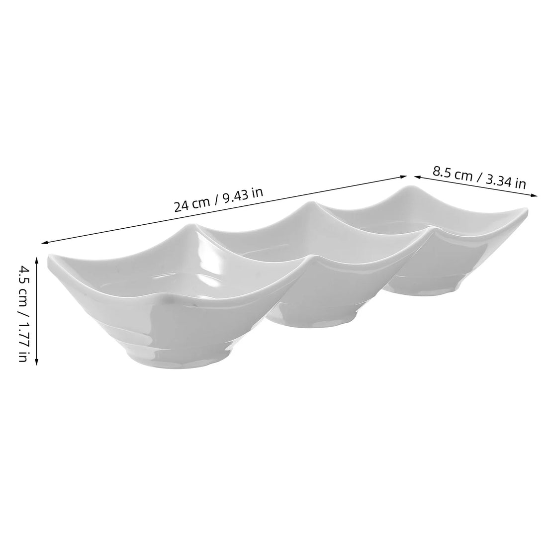 Three Compartment Dipping Sauce Bowl Exquisite Serving Dish for Sushi Soy Vinegar Oil Wasabi Household Kitchen Gadget Flavor